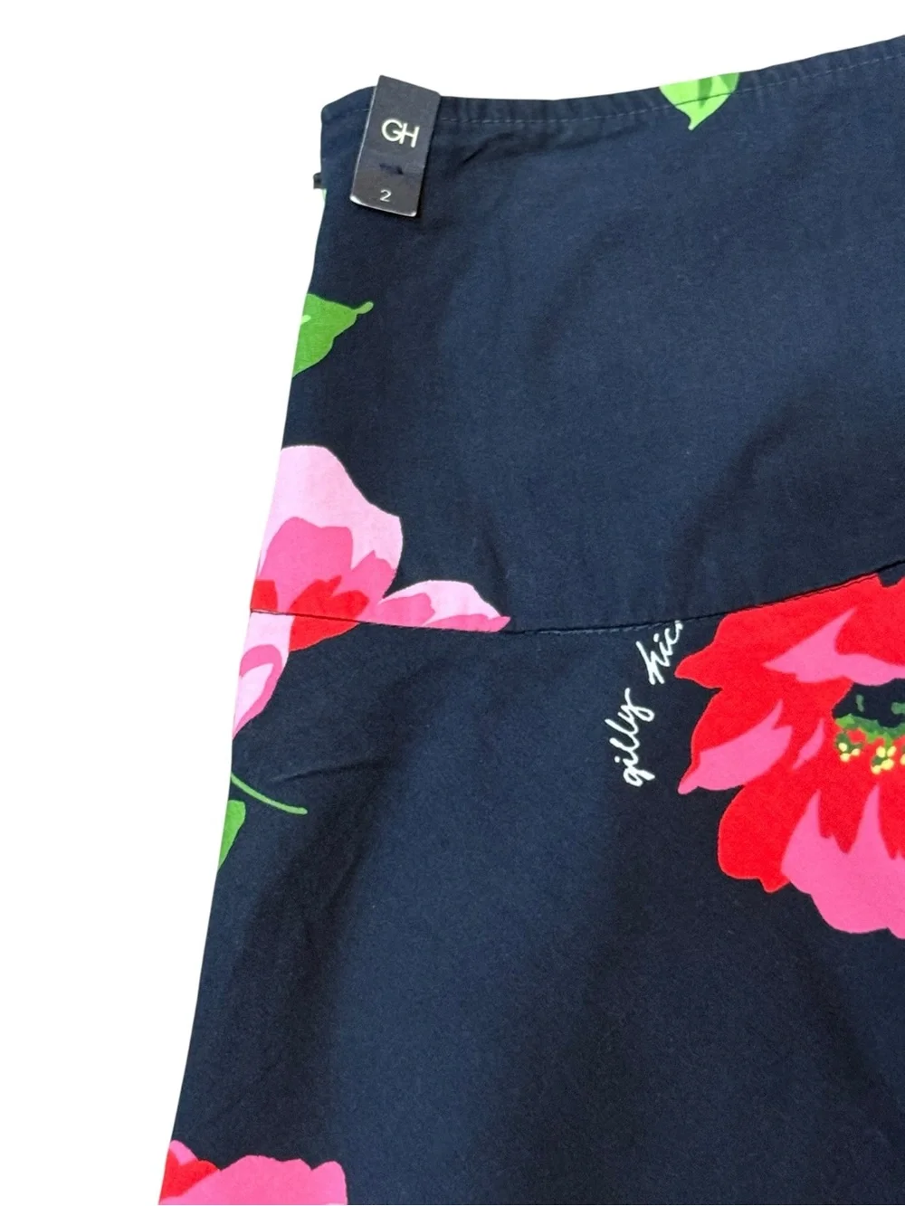 Gilly Hicks Sydney Floral Flare Mini Skirt Size 2 Navy Blue NWT